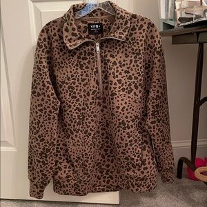 Abercrombie leopard print 1/4 zip